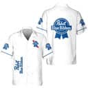 White Pabst Blue Ribbon Hawaiian Shirt Gift For Beer Lovers White Pabst Blue Ribbon Hawaiian Shirt Gift For Beer Lovers