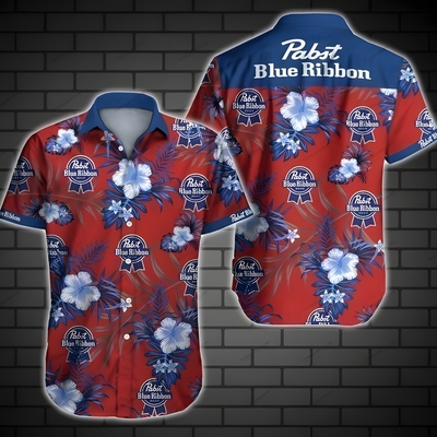 Pabst Blue Ribbon Hawaiian Shirt Tropical Flower Pattern Practical Beach Gift Pabst Blue Ribbon Hawaiian Shirt Tropical Flower Pattern Practical Beach Gift