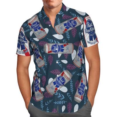 Pabst Blue Ribbon Beer Hawaiian Shirt Gift For Beer Drinkers