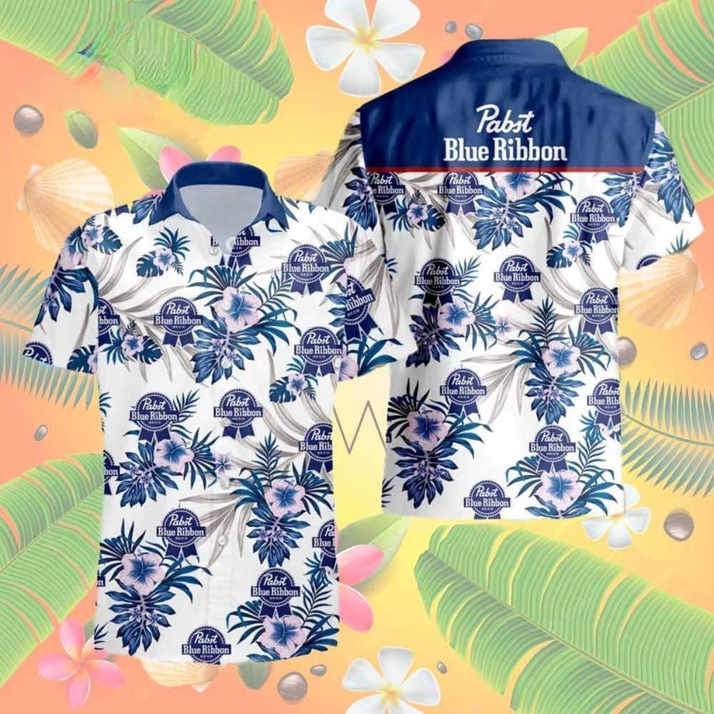 Pabst Blue Ribbon Hawaiian Shirt Tropical Hibiscus Best Beach Gift Pabst Blue Ribbon Hawaiian Shirt Tropical Hibiscus Best Beach Gift