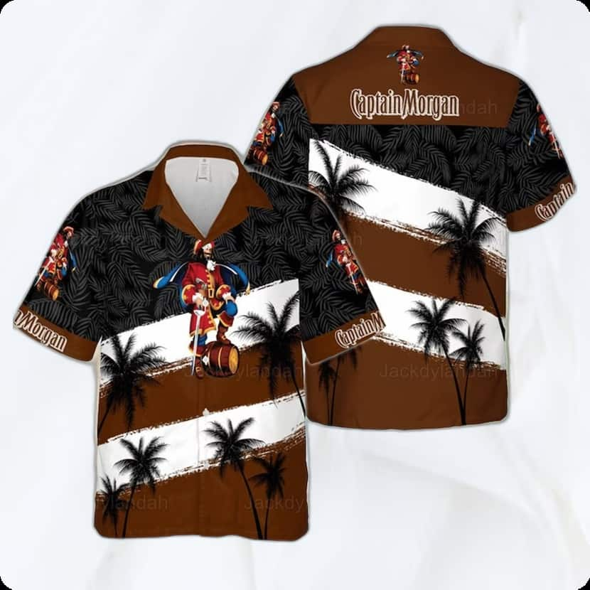 Captain Morgan Hawaiian Shirt Tropical Pattern Summer Beach Gift