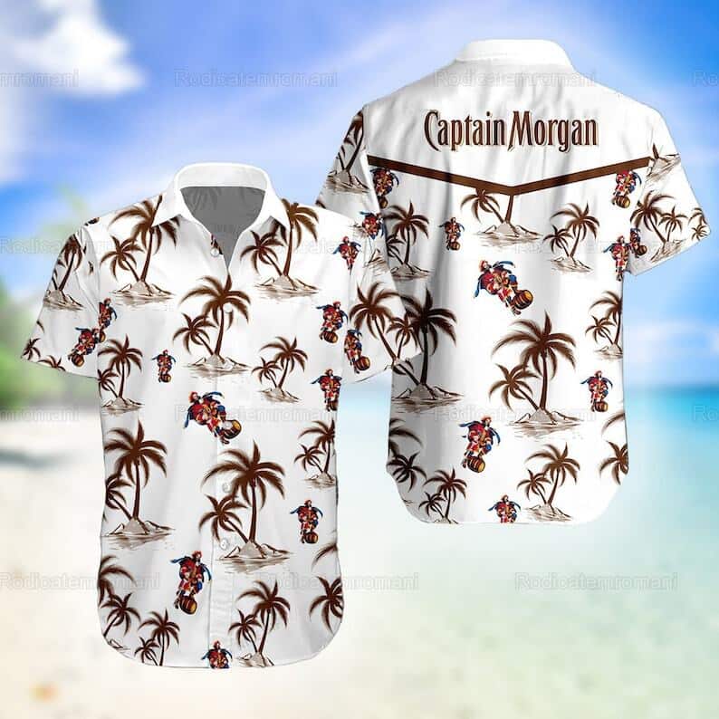 White Aloha Captain Morgan Hawaiian Shirt Beach Gift For Friend White Aloha Captain Morgan Hawaiian Shirt Beach Gift For Friend