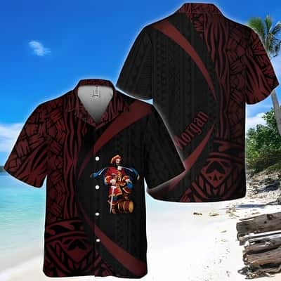 Captain Morgan Hawaiian Shirt Polynesian Samoan Pattern