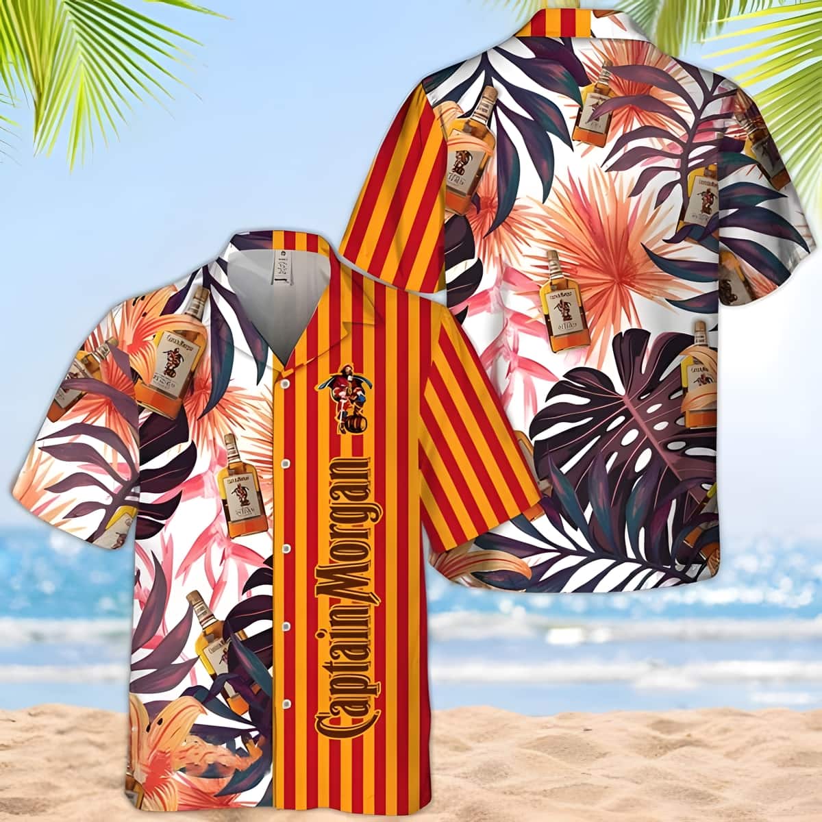 Captain Morgan Hawaiian Shirt Tropical Foliage Plants Best Beach Gift Captain Morgan Hawaiian Shirt Tropical Foliage Plants Best Beach Gift