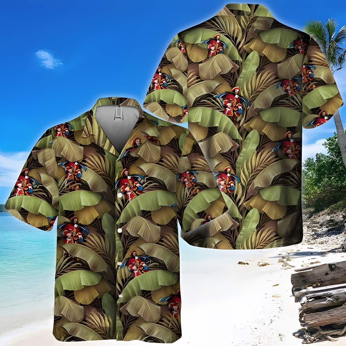 Captain Morgan Hawaiian Shirt Banana Leaves All Over Print