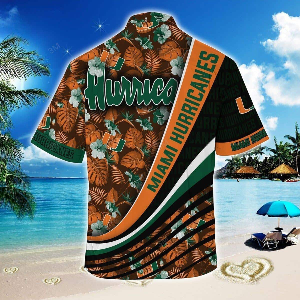 Miami Hurricanes Hawaiian Shirt Palm Leaves Pattern Practical Beach Gift Miami Hurricanes Hawaiian Shirt Palm Leaves Pattern Practical Beach Gift