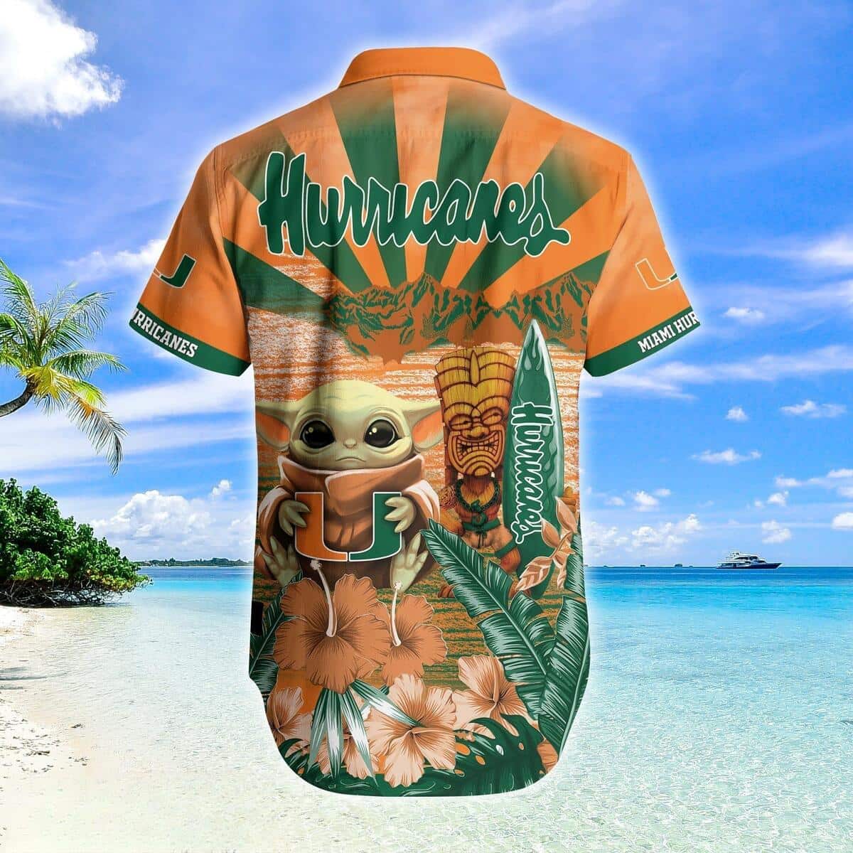 Baby Yoda Star Wars NCAA Miami Hurricanes Hawaiian Shirt Beach Gift For Dad Baby Yoda Star Wars NCAA Miami Hurricanes Hawaiian Shirt Beach Gift For Dad