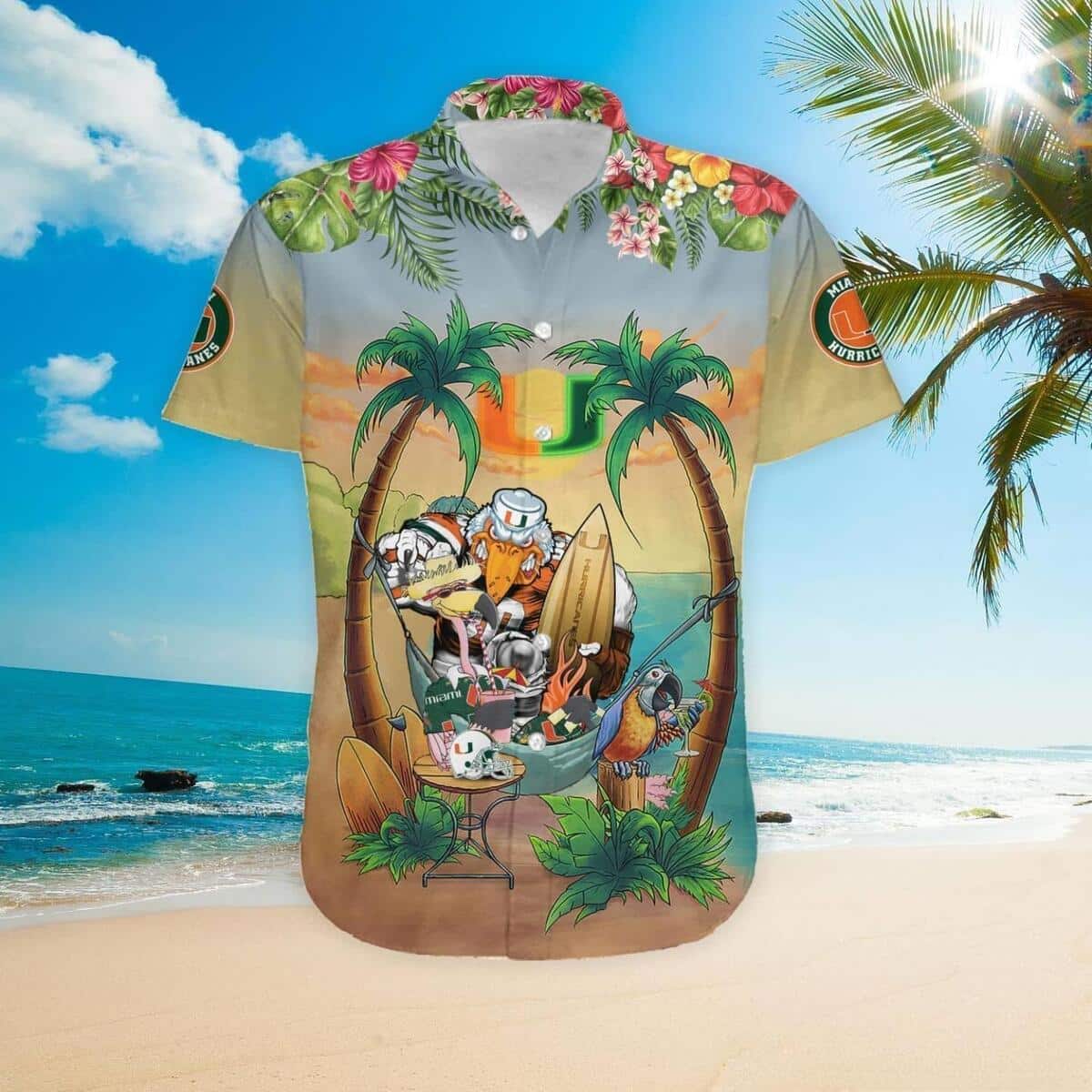 Miami Hurricanes Hawaiian Shirt Tropical Parrot Beach Vacation Gift Miami Hurricanes Hawaiian Shirt Tropical Parrot Beach Vacation Gift