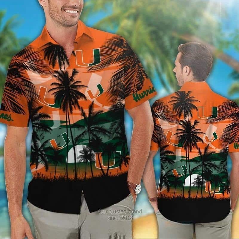 Miami Hurricanes Hawaiian Shirt Coconut Tree Gift For Beach Trip Miami Hurricanes Hawaiian Shirt Coconut Tree Gift For Beach Trip