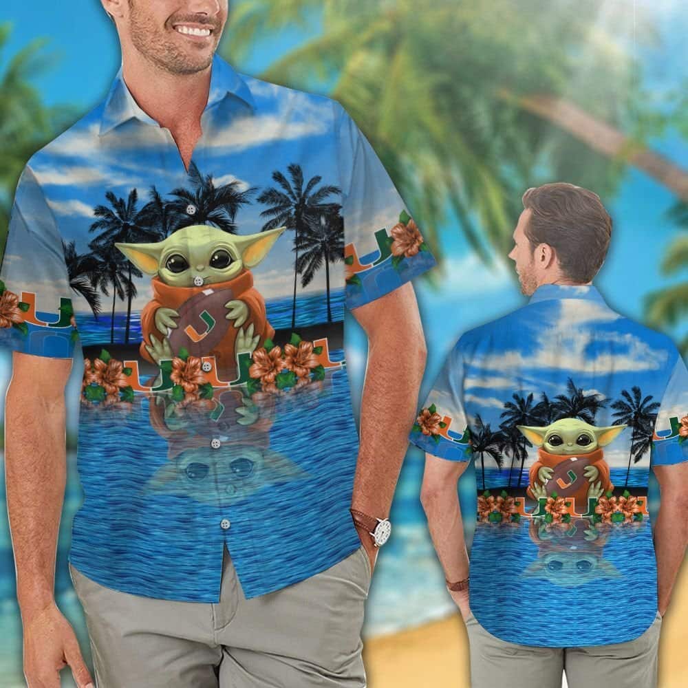Baby Yoda Star Wars Loves Miami Hurricanes Hawaiian Shirt Summer Beach Gift Baby Yoda Star Wars Loves Miami Hurricanes Hawaiian Shirt Summer Beach Gift