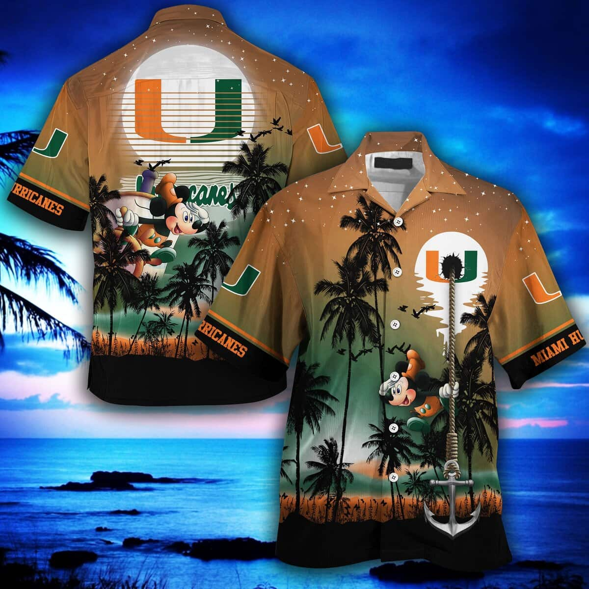 Cool Mickey Mouse Disney Miami Hurricanes Hawaiian Shirt Best Beach Gift