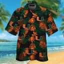 Miami Hurricanes Hawaiian Shirt Tropical Palm Leaves Summer Beach Gift Miami Hurricanes Hawaiian Shirt Tropical Palm Leaves Summer Beach Gift