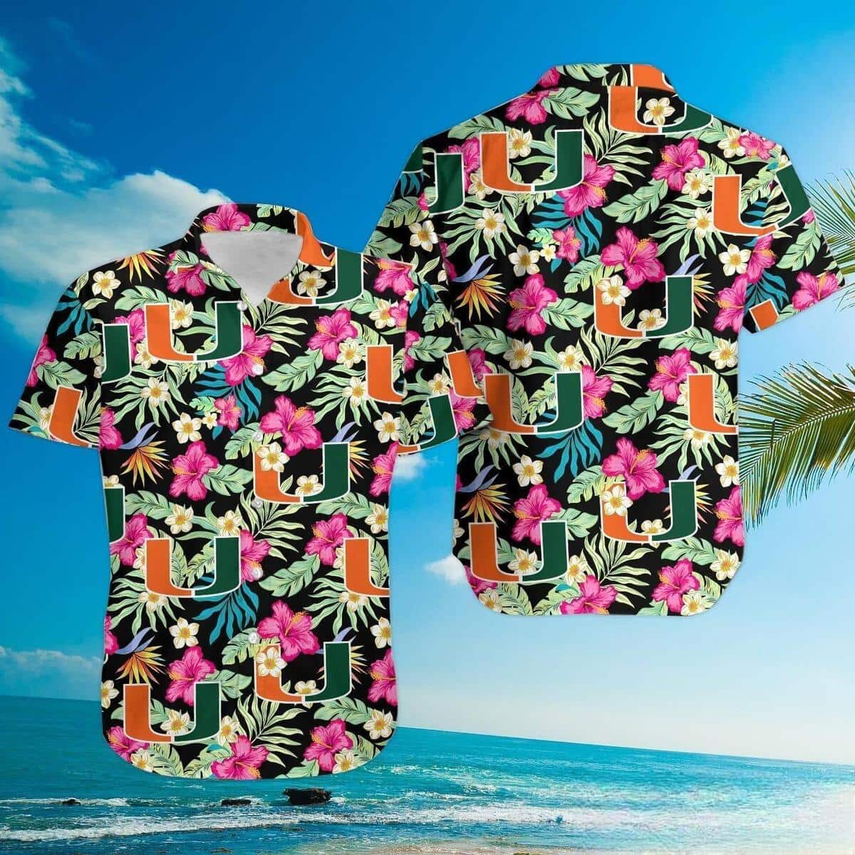 Miami Hurricanes Hawaiian Shirt Hibiscus Pattern Summer Beach Gift Miami Hurricanes Hawaiian Shirt Hibiscus Pattern Summer Beach Gift