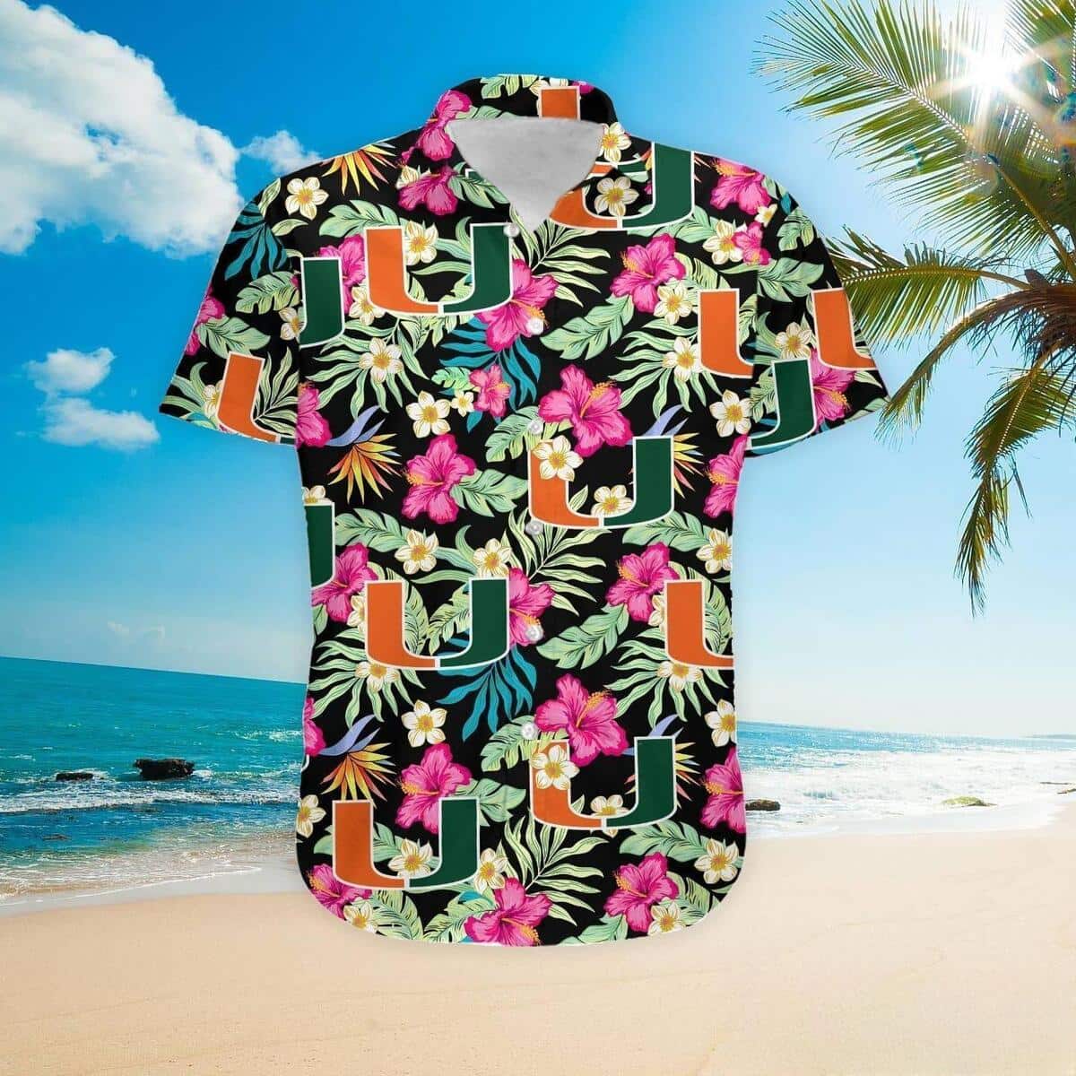 Miami Hurricanes Hawaiian Shirt Hibiscus Pattern Summer Beach Gift Miami Hurricanes Hawaiian Shirt Hibiscus Pattern Summer Beach Gift