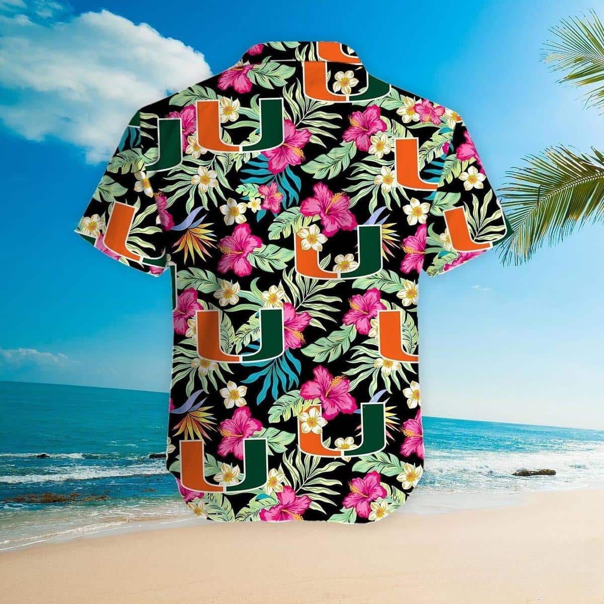 Miami Hurricanes Hawaiian Shirt Hibiscus Pattern Summer Beach Gift Miami Hurricanes Hawaiian Shirt Hibiscus Pattern Summer Beach Gift