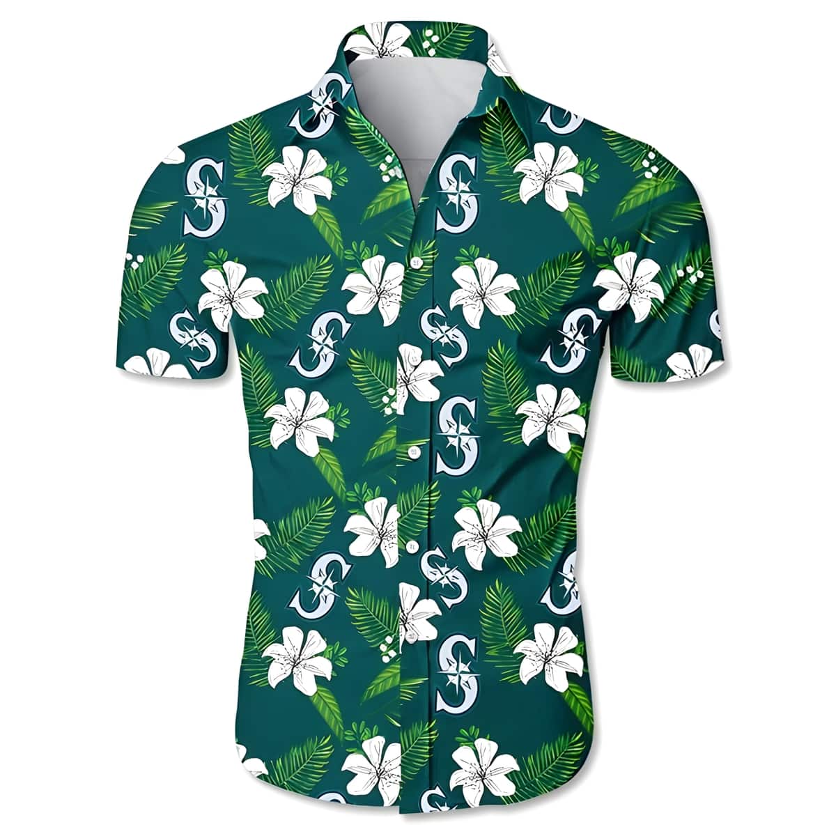 Seattle Mariners Hawaiian Shirt Tropical Flower Pattern Practical Beach Gift Seattle Mariners Hawaiian Shirt Tropical Flower Pattern Practical Beach Gift