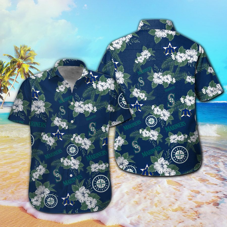 Seattle Mariners Hawaiian Shirt Tropical Flower Pattern Beach Gift For Him Seattle Mariners Hawaiian Shirt Tropical Flower Pattern Beach Gift For Him