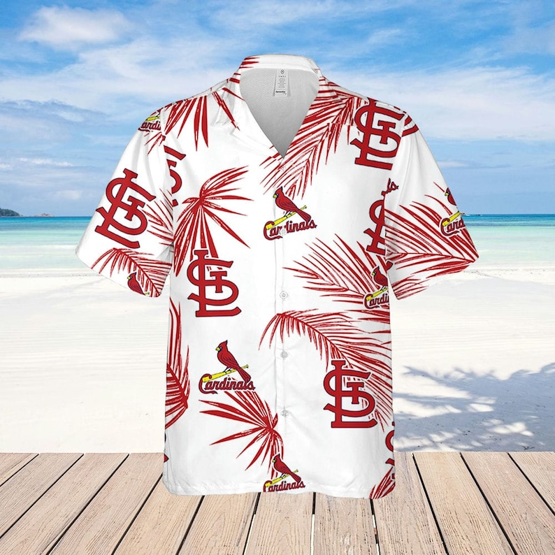 St. Louis Cardinals Hawaiian Shirt Palm Leaves Pattern All Over Print St. Louis Cardinals Hawaiian Shirt Palm Leaves Pattern All Over Print