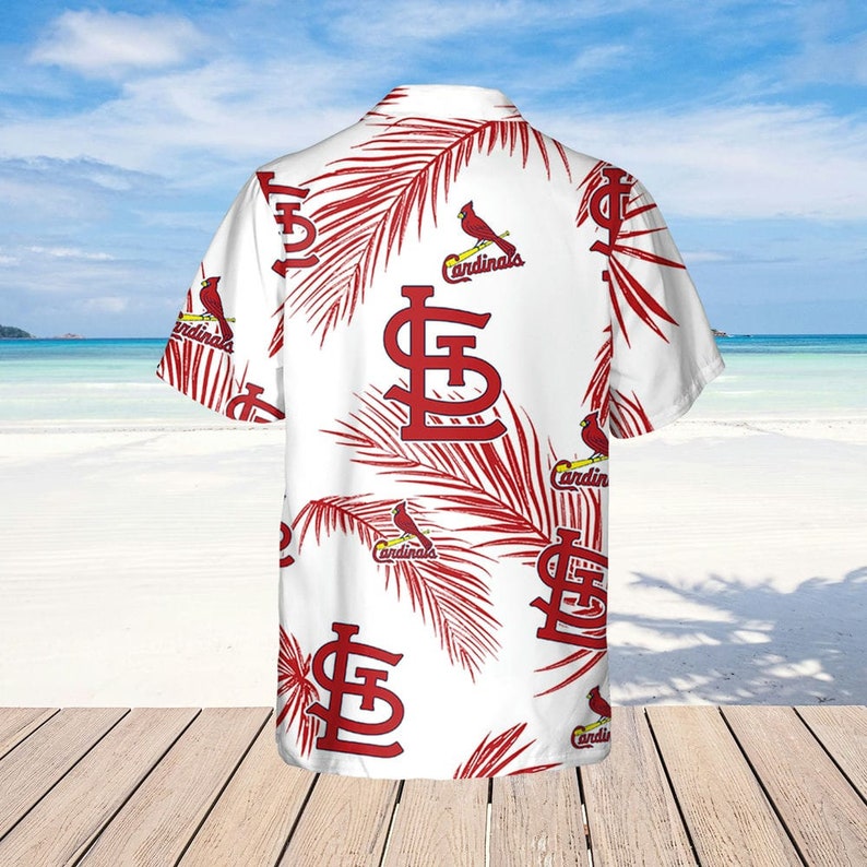 St. Louis Cardinals Hawaiian Shirt Palm Leaves Pattern All Over Print St. Louis Cardinals Hawaiian Shirt Palm Leaves Pattern All Over Print