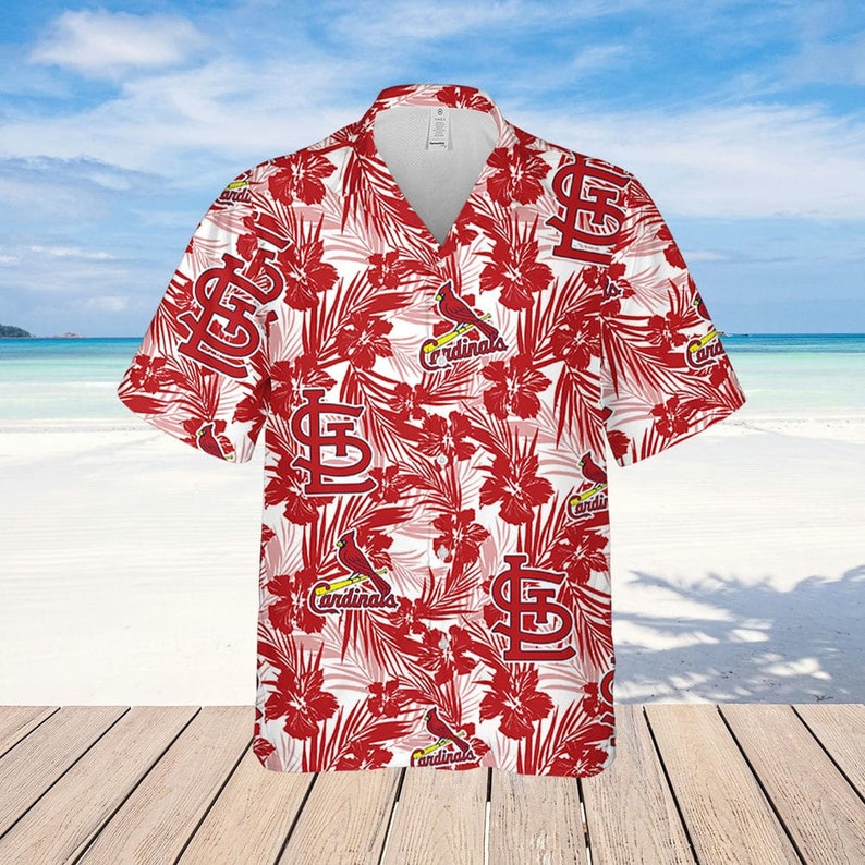 St. Louis Cardinals Hawaiian Shirt Tropical Flower Pattern Beach Gift For Friend St. Louis Cardinals Hawaiian Shirt Tropical Flower Pattern Beach Gift For Friend