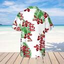 St. Louis Cardinals Hawaiian Shirt Hibiscus Flower Pattern On White Theme St. Louis Cardinals Hawaiian Shirt Hibiscus Flower Pattern On White Theme