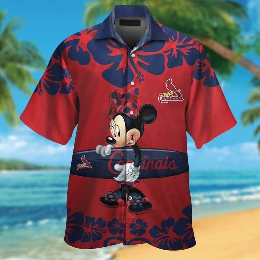 Minnie Mouse Disney St. Louis Cardinals Hawaiian Shirt Beach Lovers Gift Minnie Mouse Disney St. Louis Cardinals Hawaiian Shirt Beach Lovers Gift