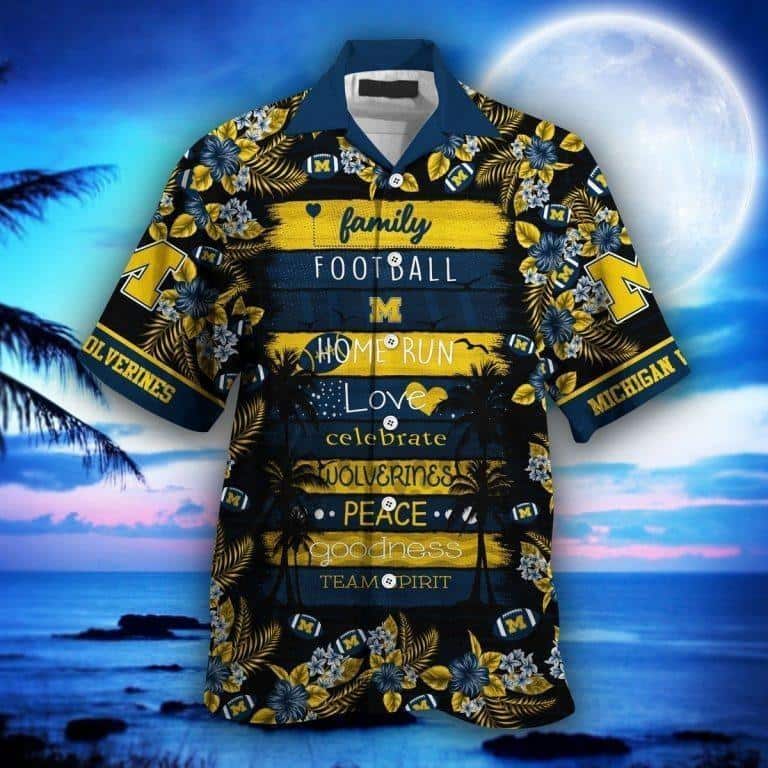 Michigan Wolverines Hawaiian Shirt Gift For College Football Fans Michigan Wolverines Hawaiian Shirt Gift For College Football Fans