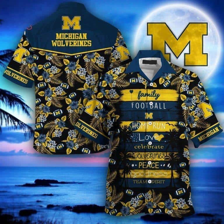 Michigan Wolverines Hawaiian Shirt Gift For College Football Fans Michigan Wolverines Hawaiian Shirt Gift For College Football Fans