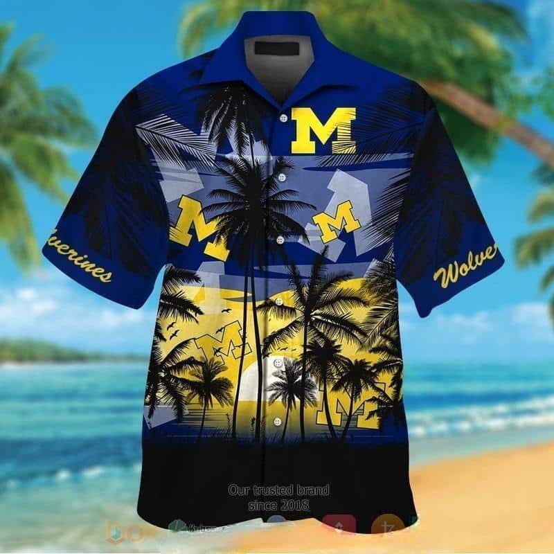 Michigan Wolverines Hawaiian Shirt Vintage Gift For Beach Lovers
