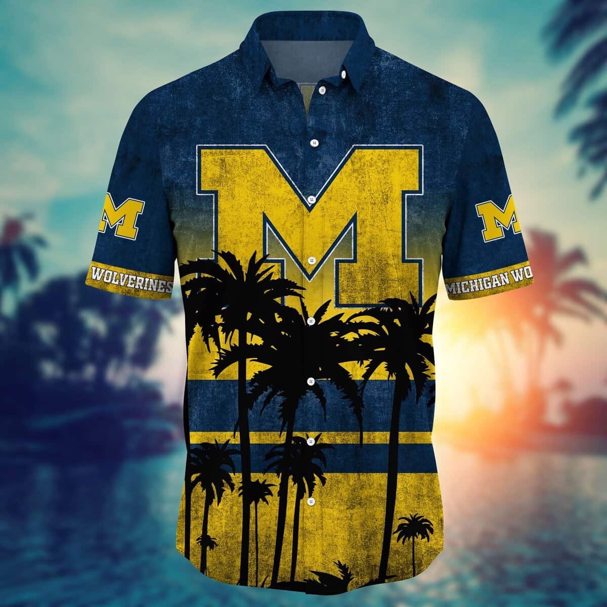 Vintage Michigan Wolverines Hawaiian Shirt Beach Lovers Gift Vintage Michigan Wolverines Hawaiian Shirt Beach Lovers Gift