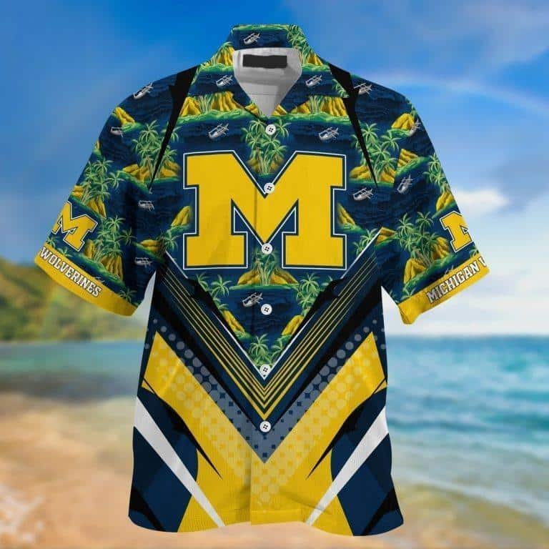 Michigan Wolverines Hawaiian Shirt Summer Beach Gift Michigan Wolverines Hawaiian Shirt Summer Beach Gift