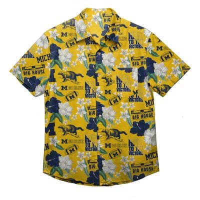NCAA Michigan Wolverines Hawaiian Shirt Gift For Beach Trip NCAA Michigan Wolverines Hawaiian Shirt Gift For Beach Trip