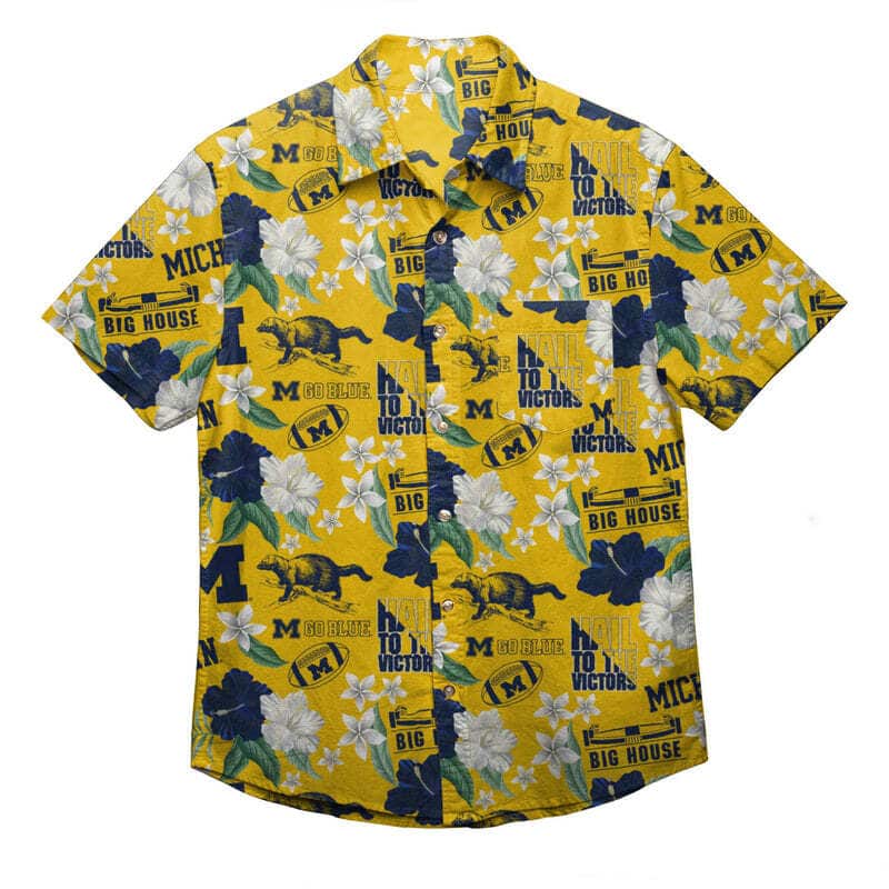 NCAA Michigan Wolverines Hawaiian Shirt Gift For Beach Trip