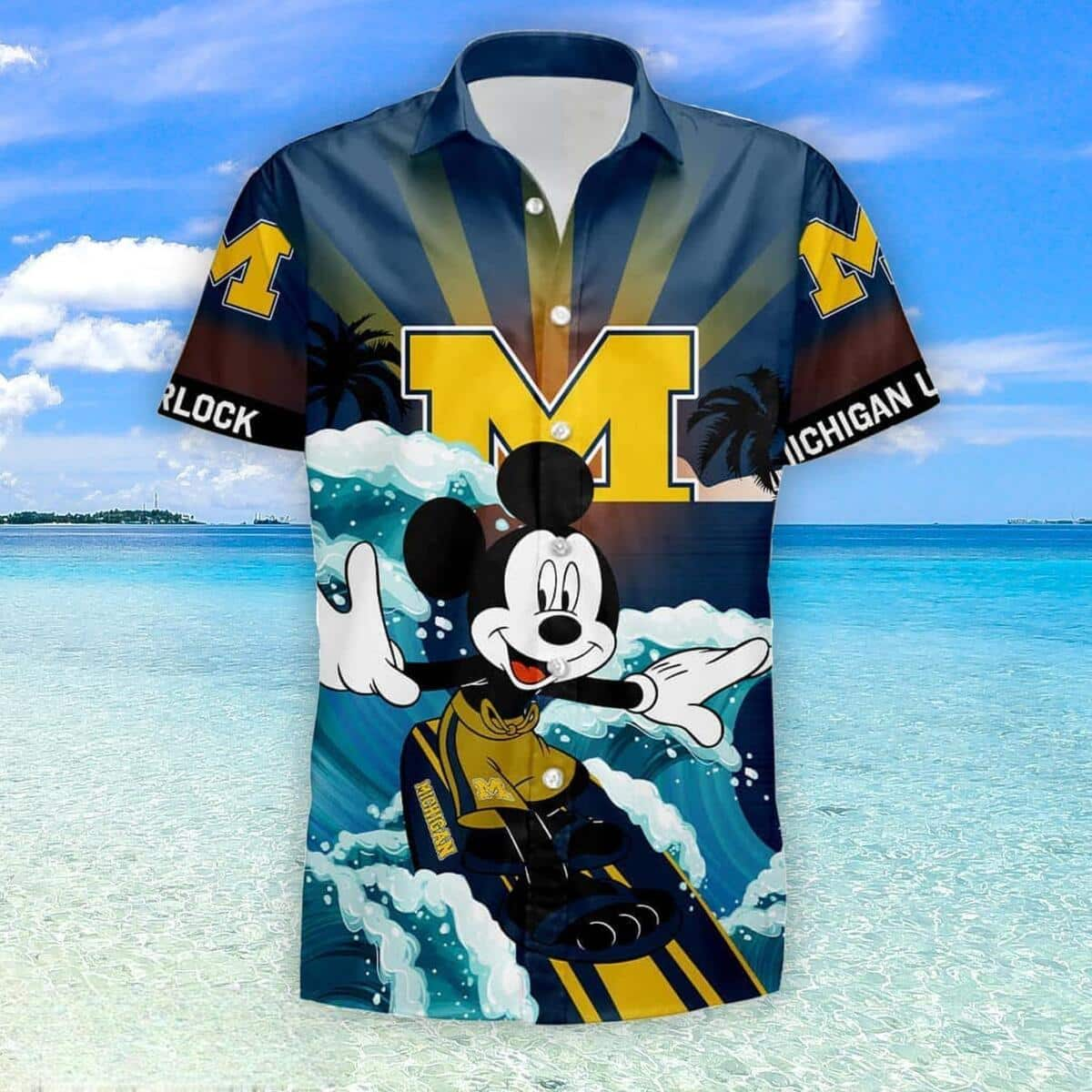 Cool Disney Mickey Mouse Michigan Wolverines Hawaiian Shirt