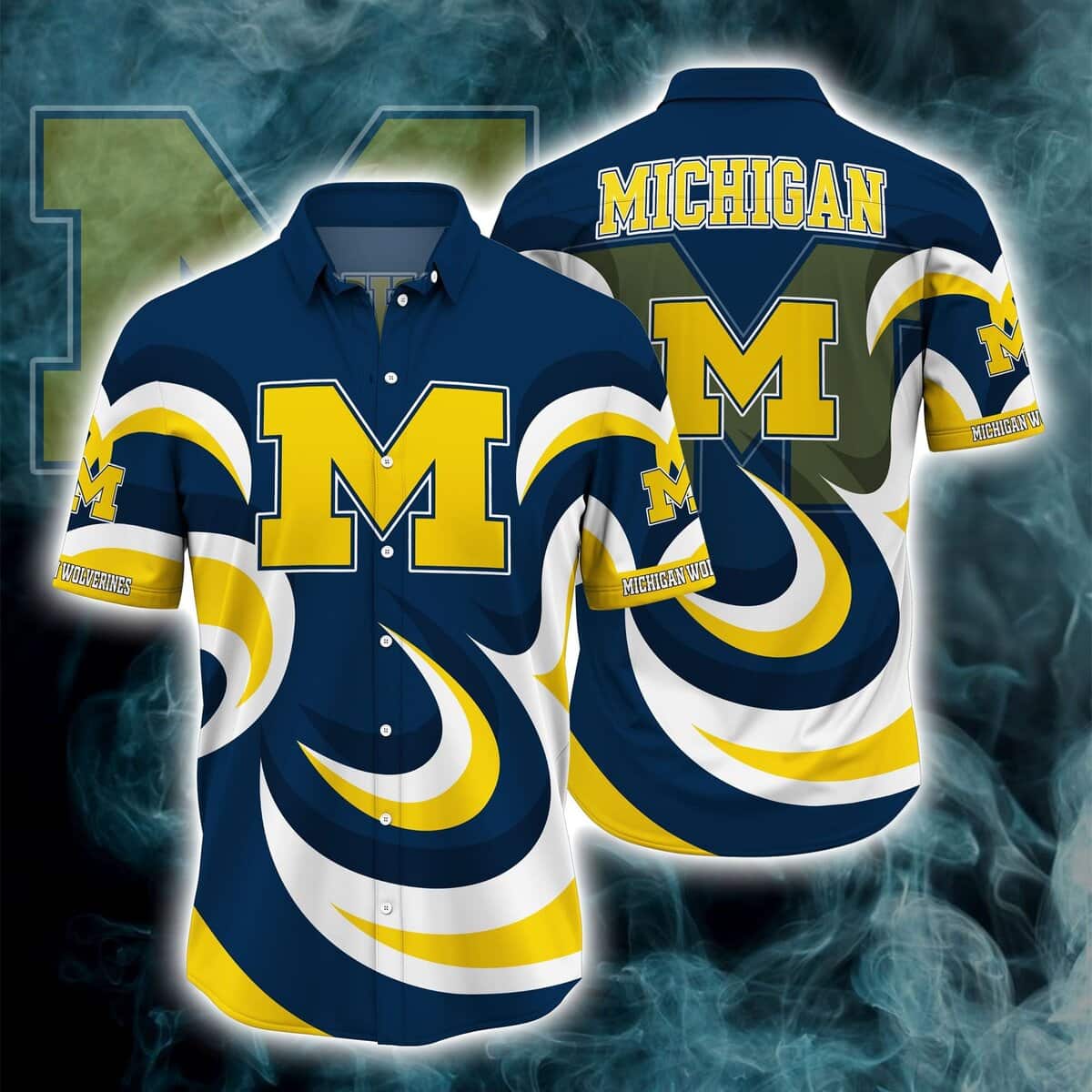 NCAA Michigan Wolverines Hawaiian Shirt Sport Gift For Dad NCAA Michigan Wolverines Hawaiian Shirt Sport Gift For Dad