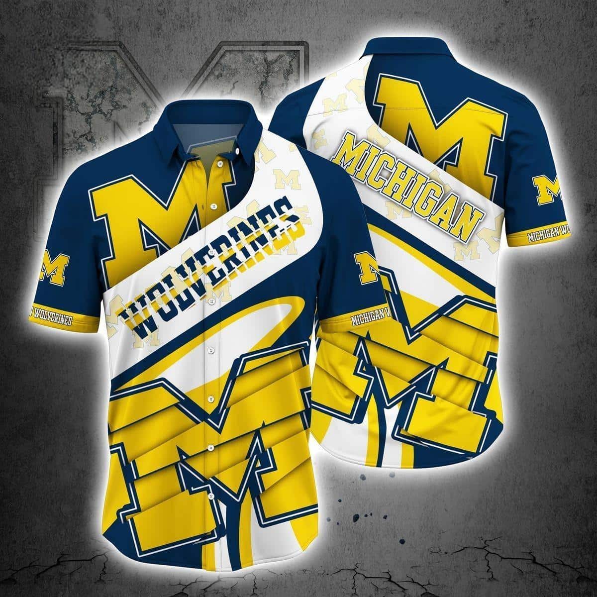 Michigan Wolverines Hawaiian Shirt Father's Day Gift For Beach Vacation Michigan Wolverines Hawaiian Shirt Father's Day Gift For Beach Vacation