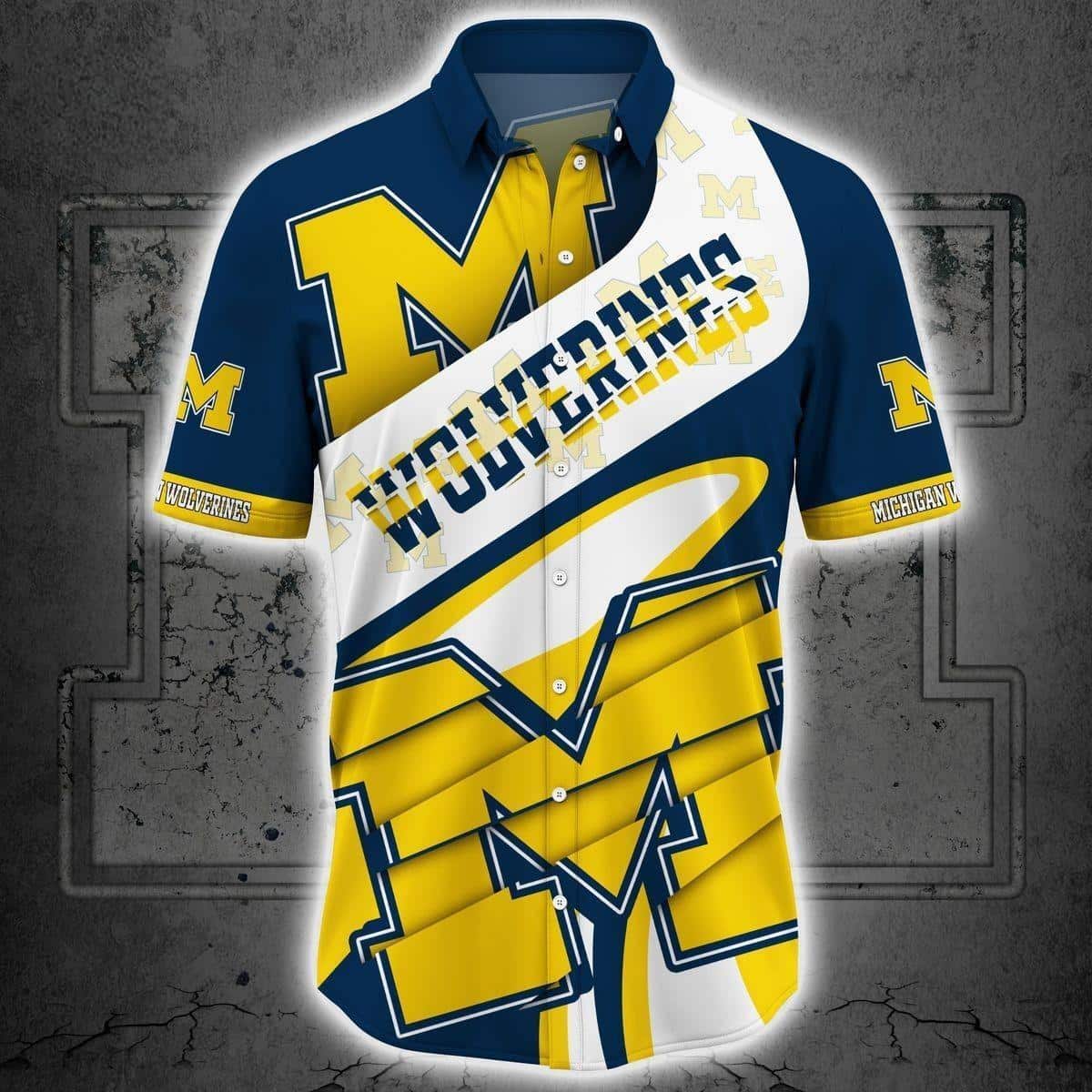 Michigan Wolverines Hawaiian Shirt Father's Day Gift For Beach Vacation Michigan Wolverines Hawaiian Shirt Father's Day Gift For Beach Vacation