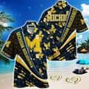 Michigan Wolverines Hawaiian Shirt Tropical Flower Pattern Summer Beach Gift