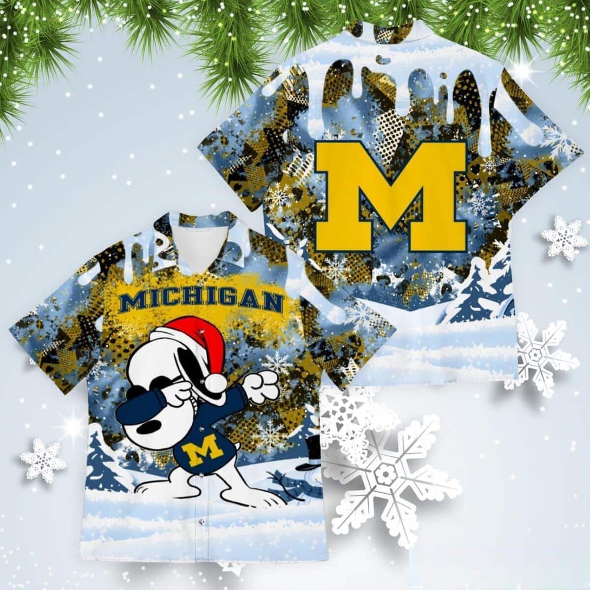 Michigan Wolverines Hawaiian Shirt Snoopy Dabbing The Peanuts Michigan Wolverines Hawaiian Shirt Snoopy Dabbing The Peanuts