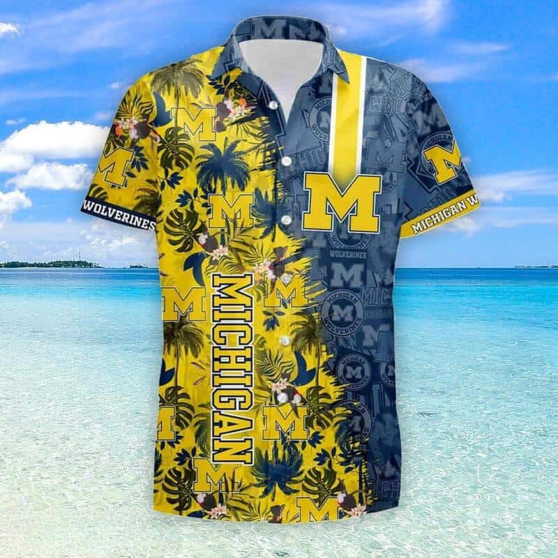 NCAA Michigan Wolverines Hawaiian Shirt Gift For Beach Vacation NCAA Michigan Wolverines Hawaiian Shirt Gift For Beach Vacation