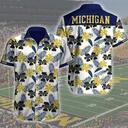 Michigan Wolverines Hawaiian Shirt Tropical Pattern All Over Print Michigan Wolverines Hawaiian Shirt Tropical Pattern All Over Print