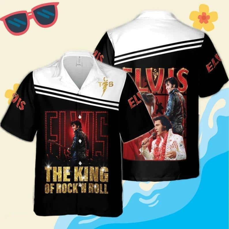 Elvis Presley King Of Rock And Roll Hawaiian Shirt For Rock Fans Elvis Presley King Of Rock And Roll Hawaiian Shirt For Rock Fans