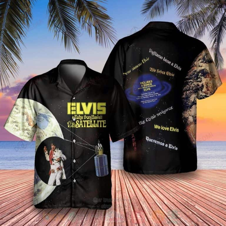 The King Of Rock And Roll Elvis Presley Hawaiian Shirt Aloha From Hawaii Via Satellite