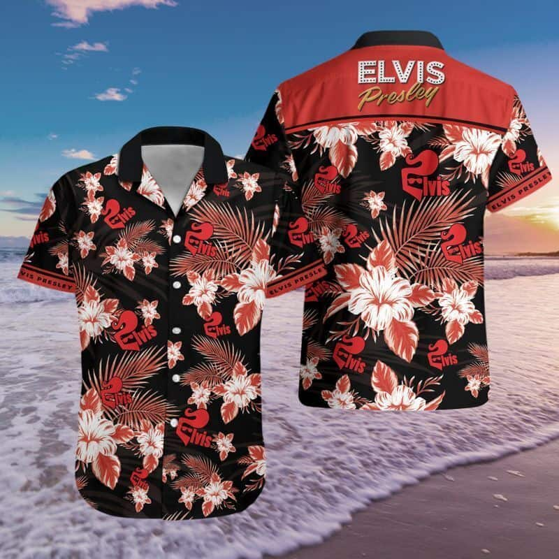 Elvis Presley Hawaiian Shirt Tropical Flower Pattern All Over Print