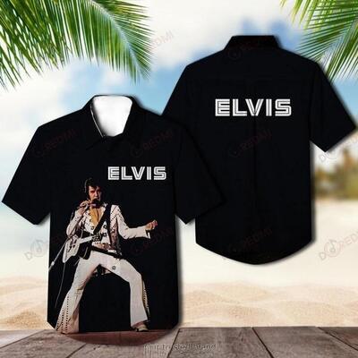 Black Aloha Elvis Presley Hawaiian Shirt Gift For Rock And Roll Lovers Black Aloha Elvis Presley Hawaiian Shirt Gift For Rock And Roll Lovers