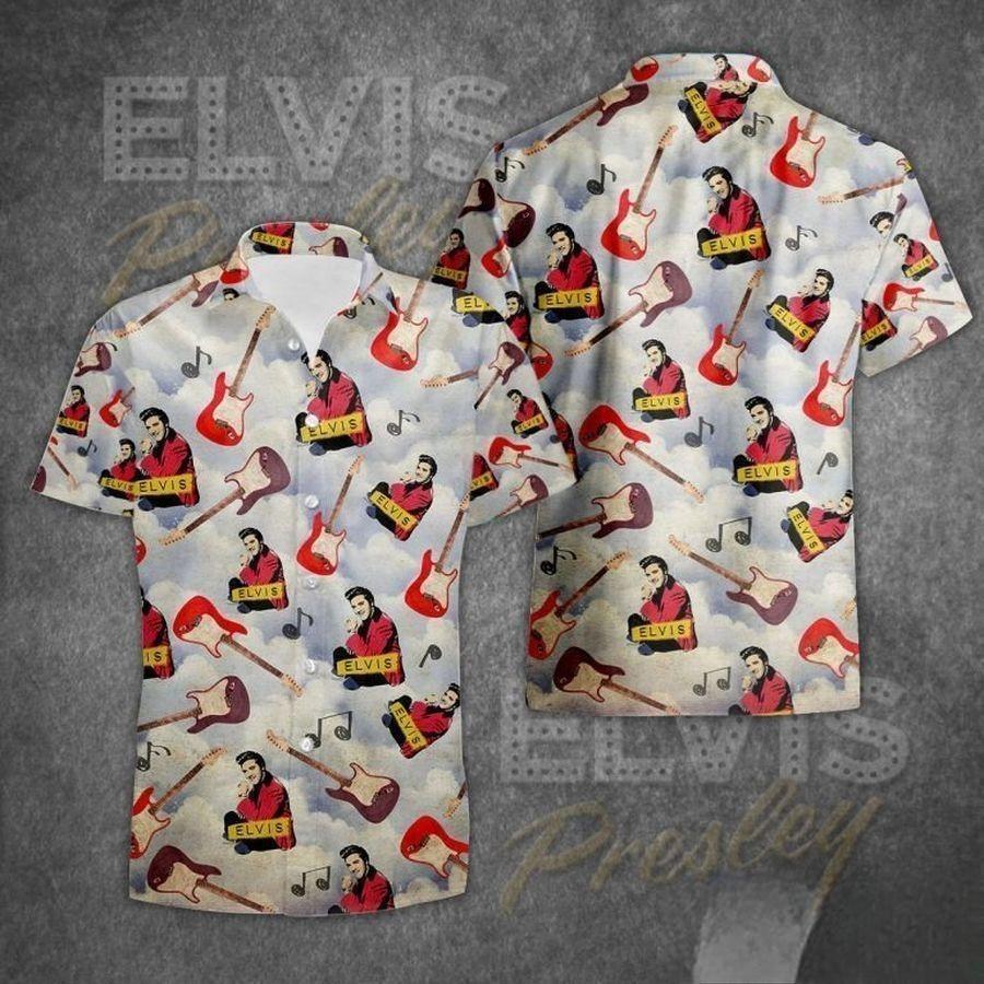 Elvis Presley Hawaiian Shirt Guitar Lead Pattern Rock Music Gift