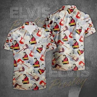 Elvis Presley Hawaiian Shirt Guitar Lead Pattern Rock Music Gift Elvis Presley Hawaiian Shirt Guitar Lead Pattern Rock Music Gift