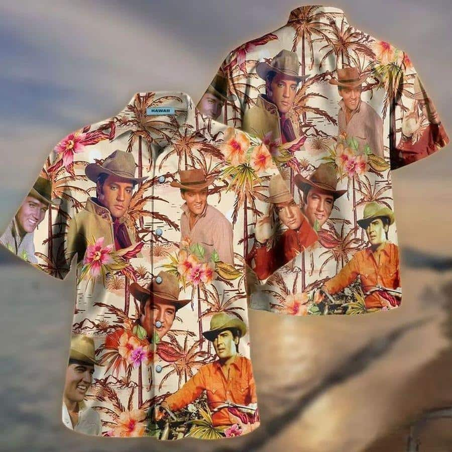 Elvis Presley Cowboy Hawaiian Shirt Gift For Rock And Roll Lovers