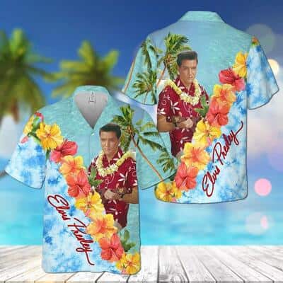 The King Elvis Presley Hawaiian Shirt Hibiscus Flowers Pattern All Over Print