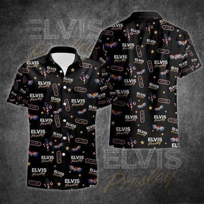 Black Aloha Elvis Presley Hawaiian Shirt Rock Music Gift Black Aloha Elvis Presley Hawaiian Shirt Rock Music Gift